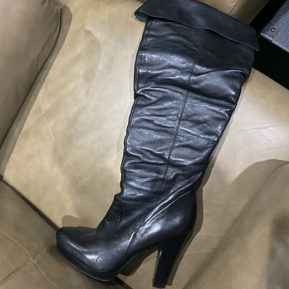 JEssica Simpson Tulip Boots 9.5B - Knee High Matte Black Leather